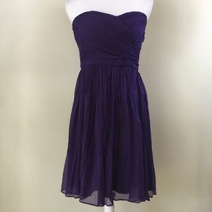 J Crew Taryn purple strapless cocktail dress 8